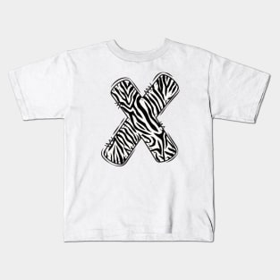 Zebra Letter X Kids T-Shirt